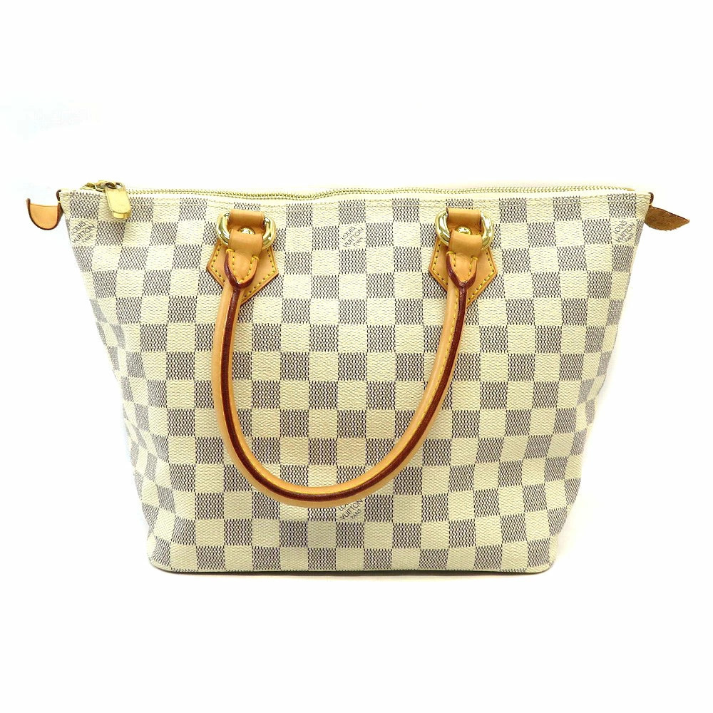 LOUIS VUITTON Saleya Handbag Damier Canvas Azur White